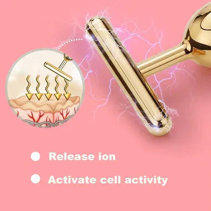24K Gold Energy Beauty Bar Electric Facial Massage Roller