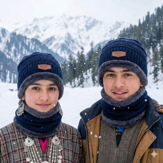 2-in-1 Winter Cap & Neck Warmer for Men & Women – Premium Heat-Lock Fabric